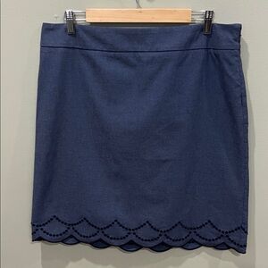 Talbots Embroidered Scalloped Hem Skirt
